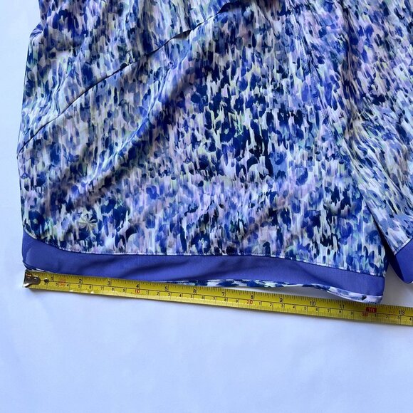 Athleta High Rise Mesh Racer Run 3" Shorts Purple/White Women’s Size Medium - Picture 11 of 11